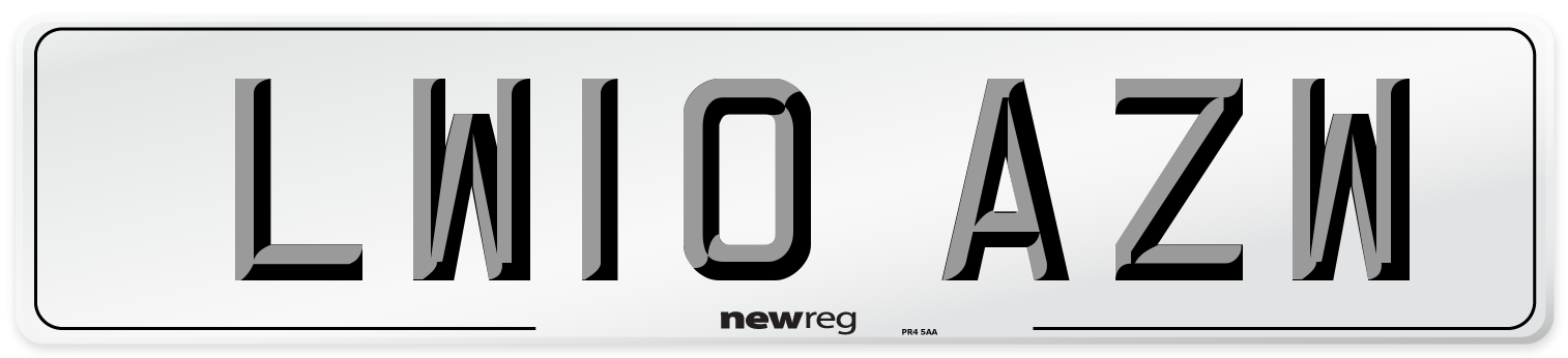 LW10 AZW Number Plate from New Reg